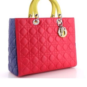 Christian dior lady Dior cannage tricolor bag